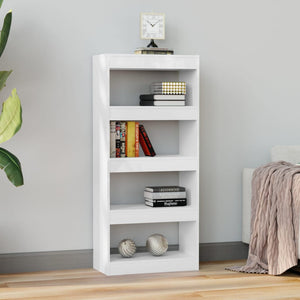 Libreria/Divisorio Bianco Lucido 60x30x135 cm Legno Multistrato cod mxl 18541