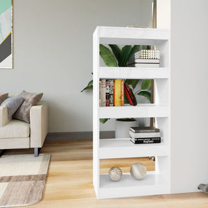 Libreria/Divisorio Bianco Lucido 60x30x135 cm Legno Multistrato cod mxl 18541