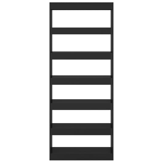 Divisorio-Paravento Nero 80x30x198 cm in Truciolato