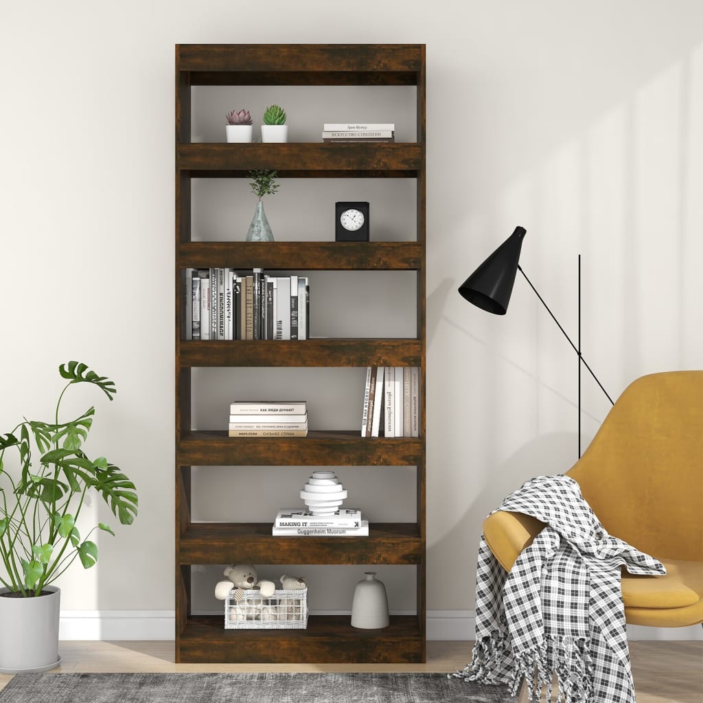 Libreria/Divisorio Rovere Fumo 80x30x198 cm in Truciolato 813626