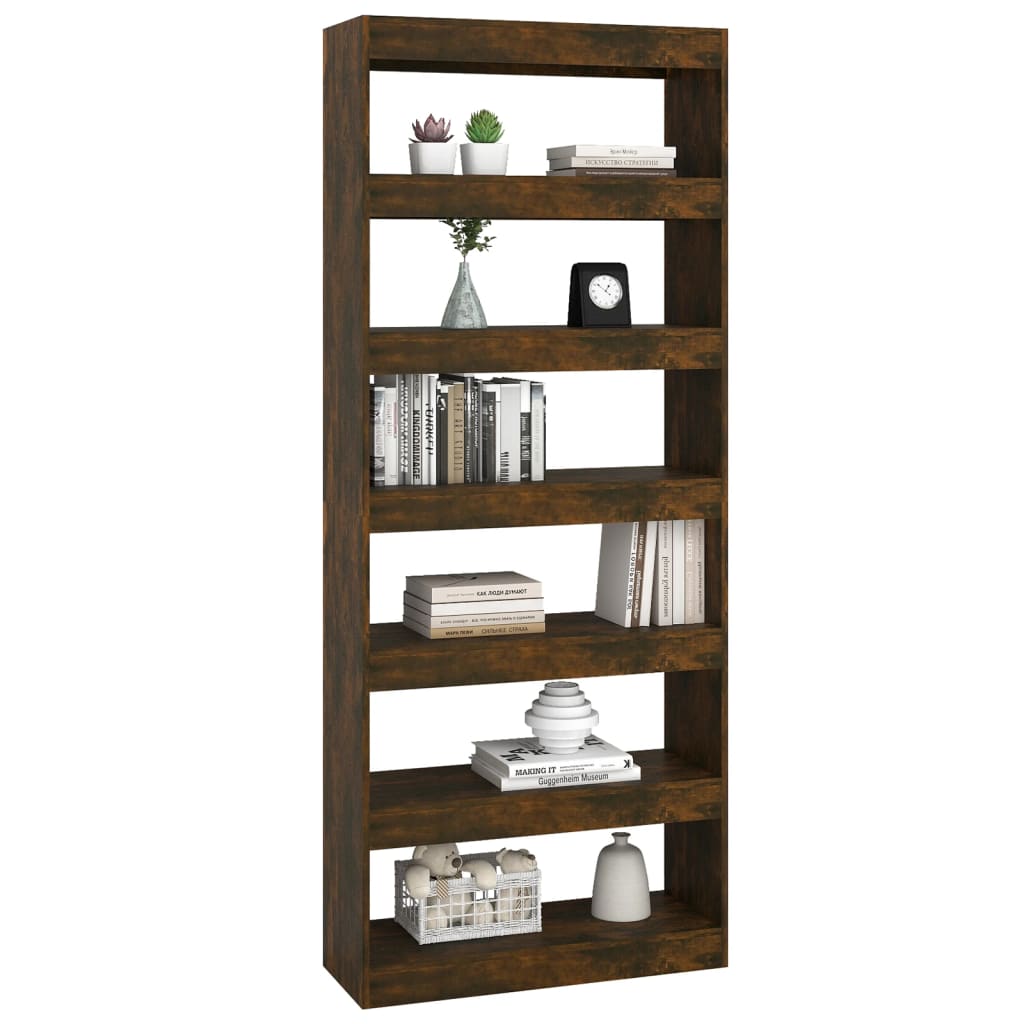 Libreria/Divisorio Rovere Fumo 80x30x198 cm in Truciolato 813626