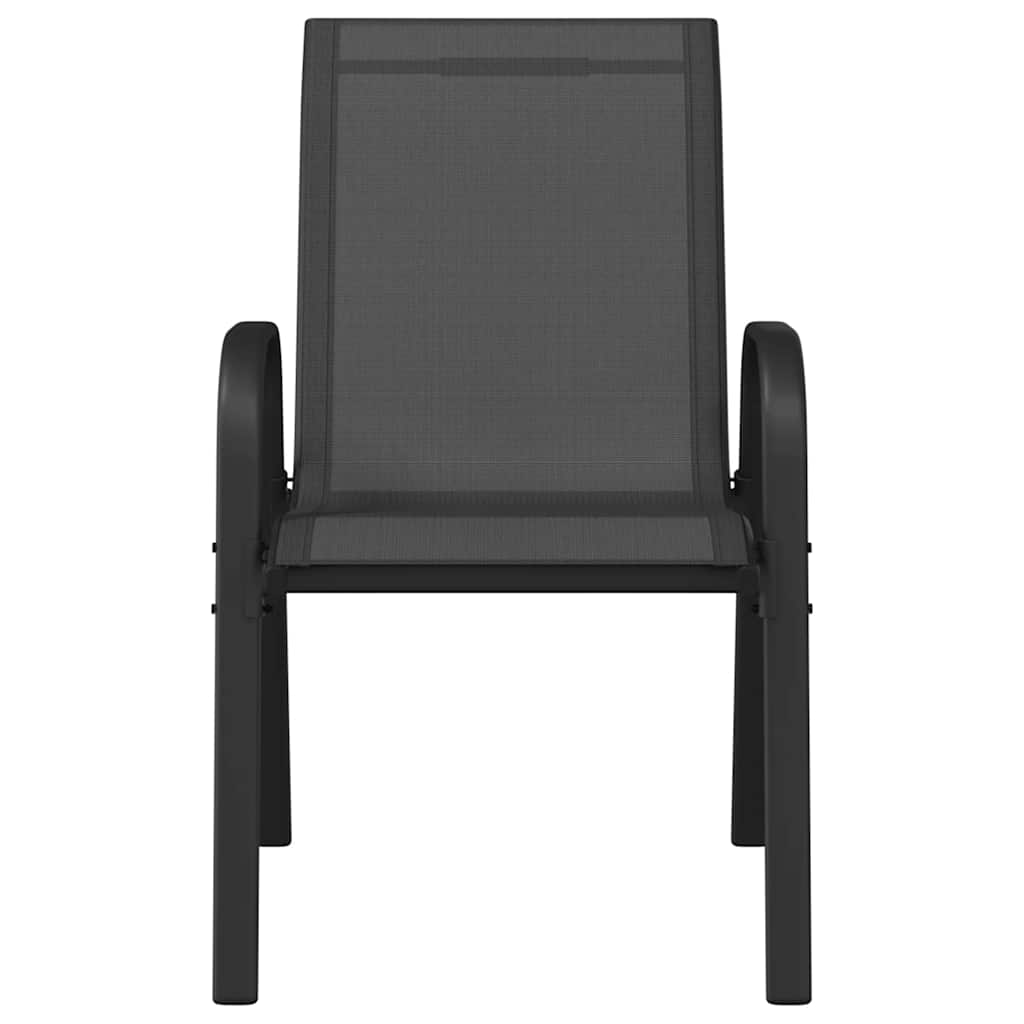 Sedie da Giardino Impilabili 2 pz in Tessuto Textilene Nero 318777