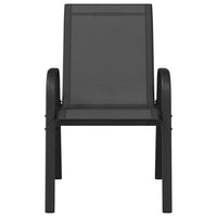 Sedie da Giardino Impilabili 2 pz in Tessuto Textilene Nero 318777