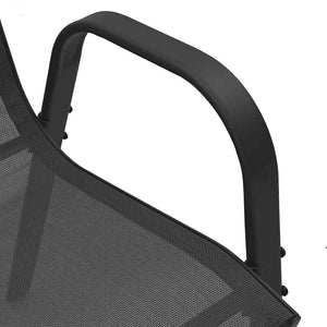 Sedie da Giardino Impilabili 2 pz in Tessuto Textilene Nero 318777