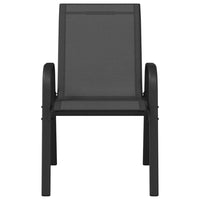 Sedie da Giardino Impilabili 4 pz in Tessuto Textilene Nero 318780