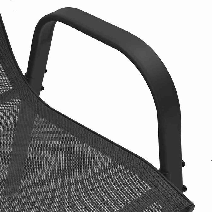 Sedie da Giardino Impilabili 4 pz in Tessuto Textilene Nero 318780