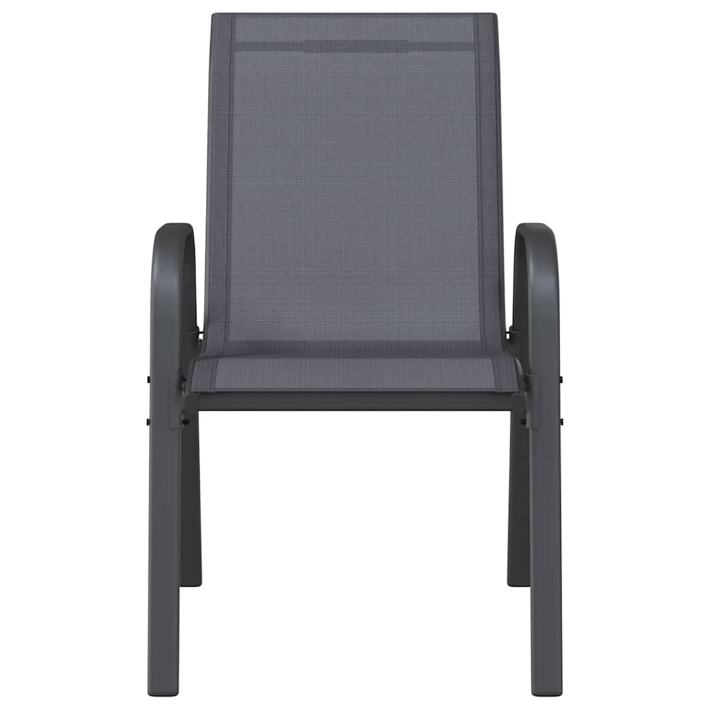 Sedie da Giardino Impilabili 4 pz in Tessuto Textilene Grigio 318781
