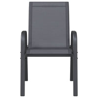 Sedie da Giardino Impilabili 4 pz in Tessuto Textilene Grigio 318781