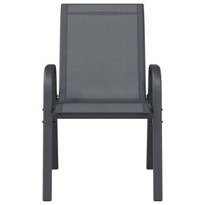 Sedie da Giardino Impilabili 4 pz in Tessuto Textilene Grigio 318781