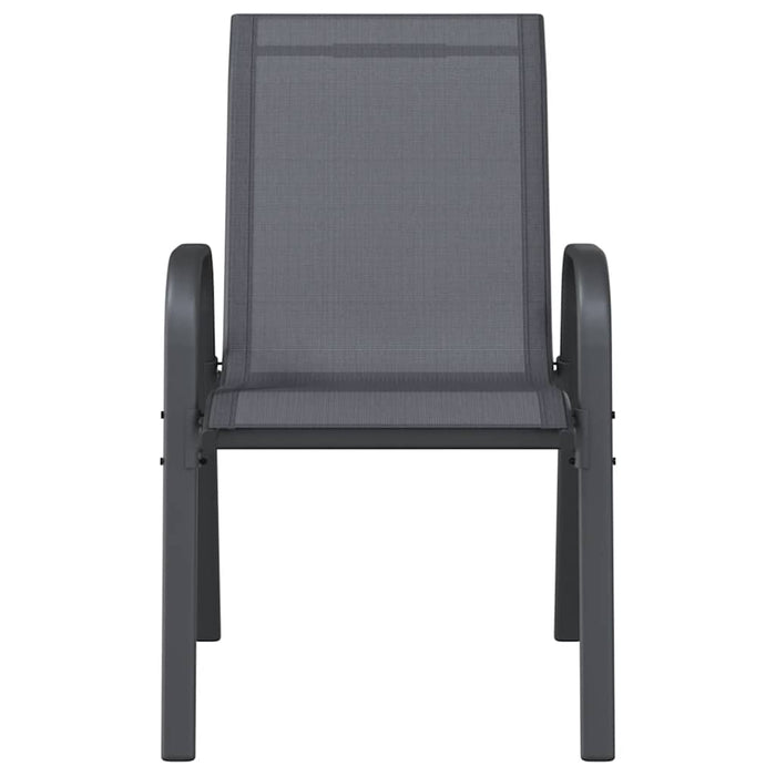 Sedie da Giardino Impilabili 4 pz in Tessuto Textilene Grigio 318781