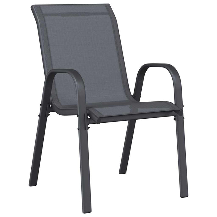 Sedie da Giardino Impilabili 4 pz in Tessuto Textilene Grigio 318781