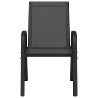 Sedie da Giardino Impilabili 6 pz in Tessuto Textilene Nero