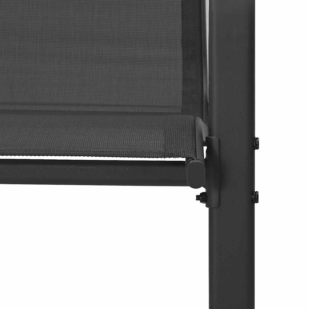 Sedie da Giardino Impilabili 6 pz in Tessuto Textilene Nero 318783