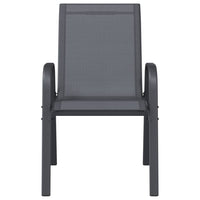 Sedie da Giardino Impilabili 6 pz in Tessuto Textilene Grigio