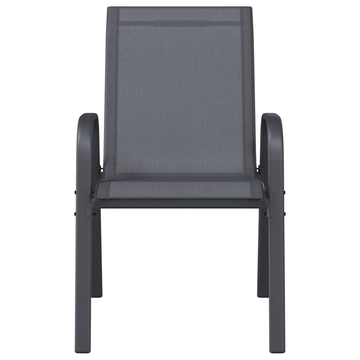 Sedie da Giardino Impilabili 6 pz in Tessuto Textilene Grigio