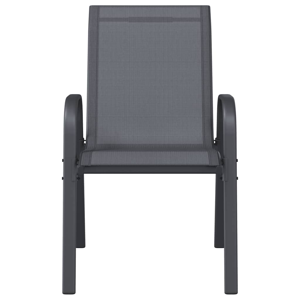 Sedie da Giardino Impilabili 6 pz in Tessuto Textilene Grigio 318784