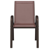 Sedie da Giardino Impilabili 6 pz in Tessuto Textilene Marrone 318785