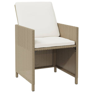 Set da Pranzo da Giardino 9 pz con Cuscini in Polyrattan Beige 3095516