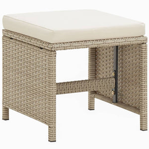Set da Pranzo da Giardino 9 pz con Cuscini in Polyrattan Beige 3095517