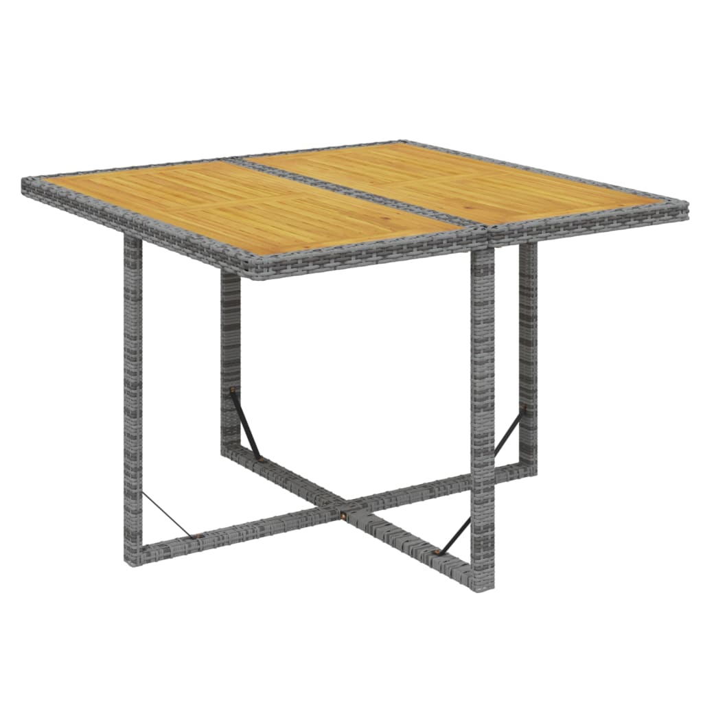 Set da Pranzo da Giardino 5 pz con Cuscini in Polyrattan Grigio 3095524