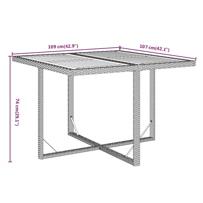 Set da Pranzo da Giardino 5 pz con Cuscini in Polyrattan Grigio 3095524