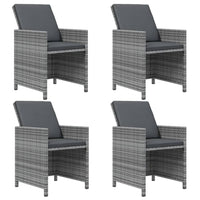 Set Pranzo da Giardino 9 pz con Cuscini in Polyrattan Grigio 3095526