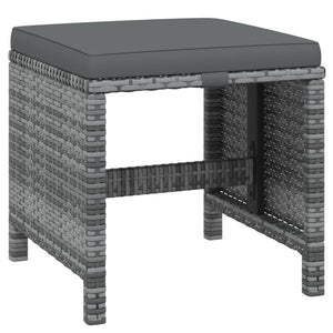 Set Pranzo da Giardino 9 pz con Cuscini in Polyrattan Grigio 3095526