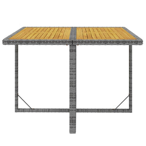 Set Pranzo da Giardino 9 pz con Cuscini in Polyrattan Grigio 3095526