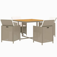 Set da Pranzo da Giardino 5 pz con Cuscini Beige in Polyrattan 3095527