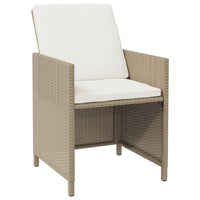 Set da Pranzo da Giardino 5 pz con Cuscini Beige in Polyrattan 3095527