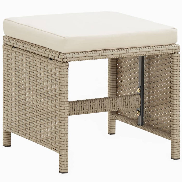 Set da Pranzo da Giardino 9 pz con Cuscini in Polyrattan Beige 3095529
