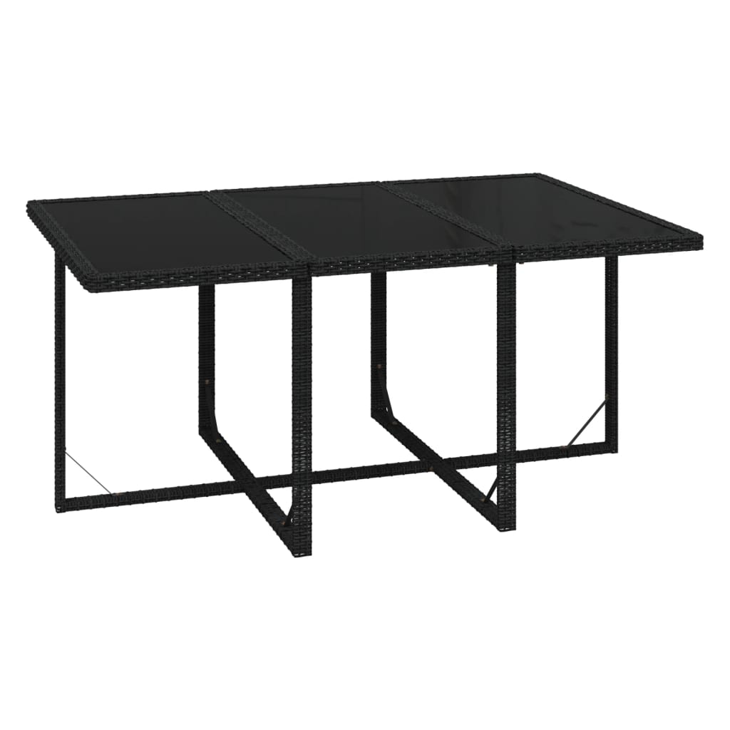 Set da Pranzo da Giardino 7 pz con Cuscini in Polyrattan Nero cod mxl 42576
