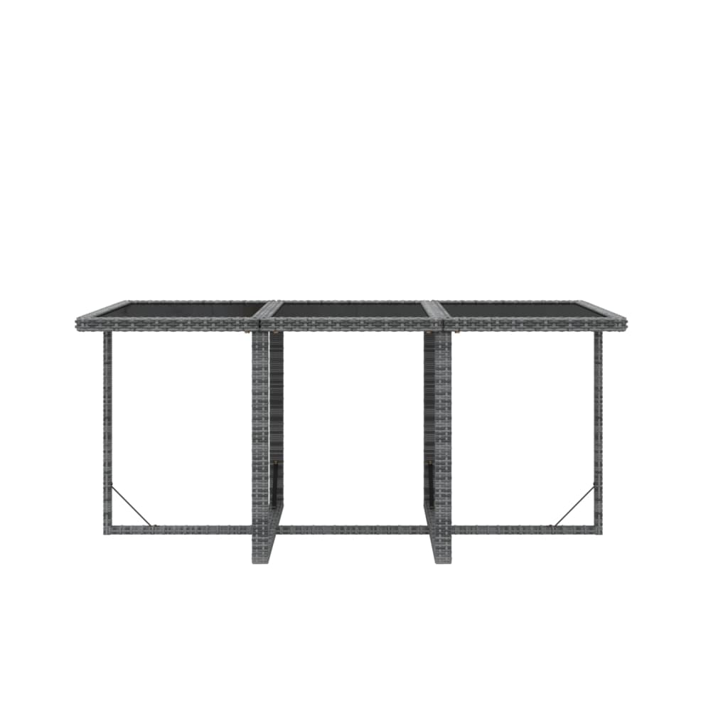 Set da Pranzo da Giardino 7 pz con Cuscini in Polyrattan Grigio 3095536