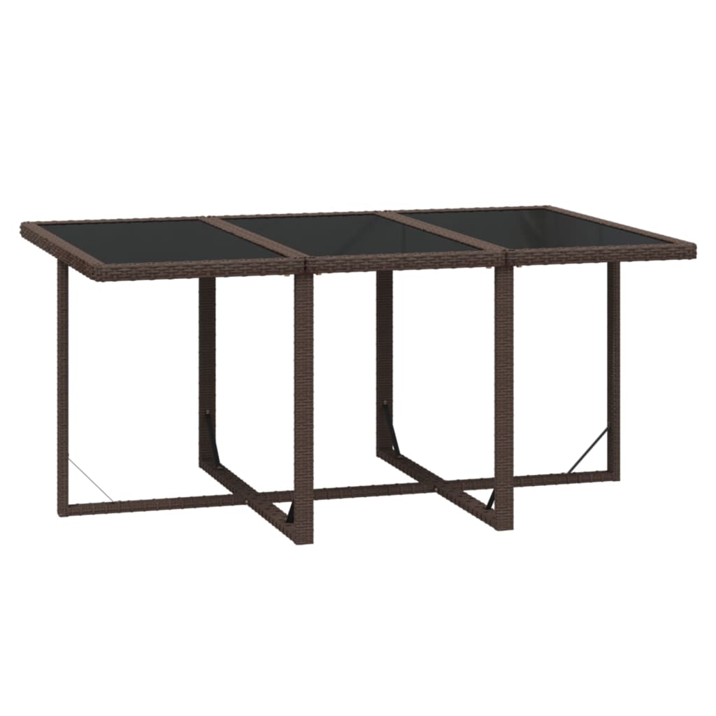 Set da Pranzo da Giardino 7 pz con Cuscini Polyrattan Marrone 3095539