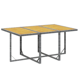 Set da Pranzo da Giardino 7 pz con Cuscini in Polyrattan Grigio 3095551