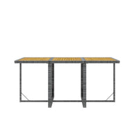 Set da Pranzo da Giardino 7 pz con Cuscini in Polyrattan Grigio 3095551