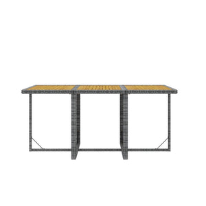 Set da Pranzo da Giardino 7 pz con Cuscini in Polyrattan Grigio 3095551