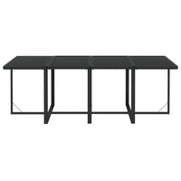 Set da Pranzo da Giardino 9 pz con Cuscini Nero in Polyrattan 3095557