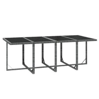 Set da Pranzo per Giardino 9pz con Cuscini in Polyrattan Grigio cod mxl 38605