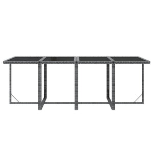 Set da Pranzo per Giardino 9pz con Cuscini in Polyrattan Grigio cod mxl 38605