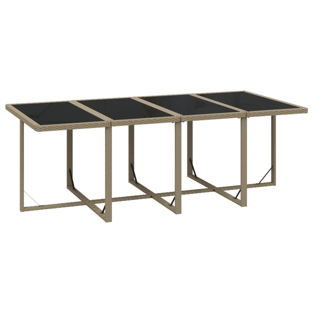 Set da Pranzo da Giardino 9 pz con Cuscini in Polyrattan Beige 3095569