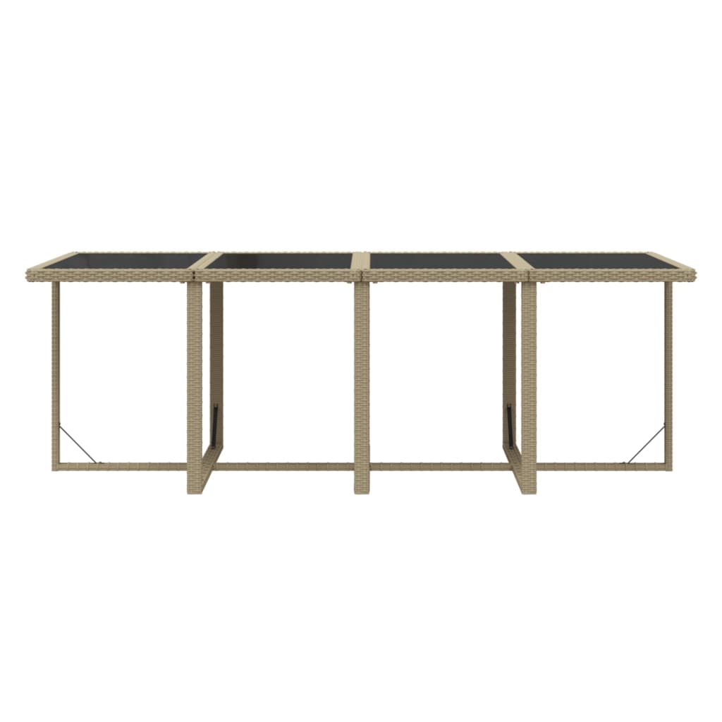 Set da Pranzo da Giardino 9 pz con Cuscini in Polyrattan Beige 3095569