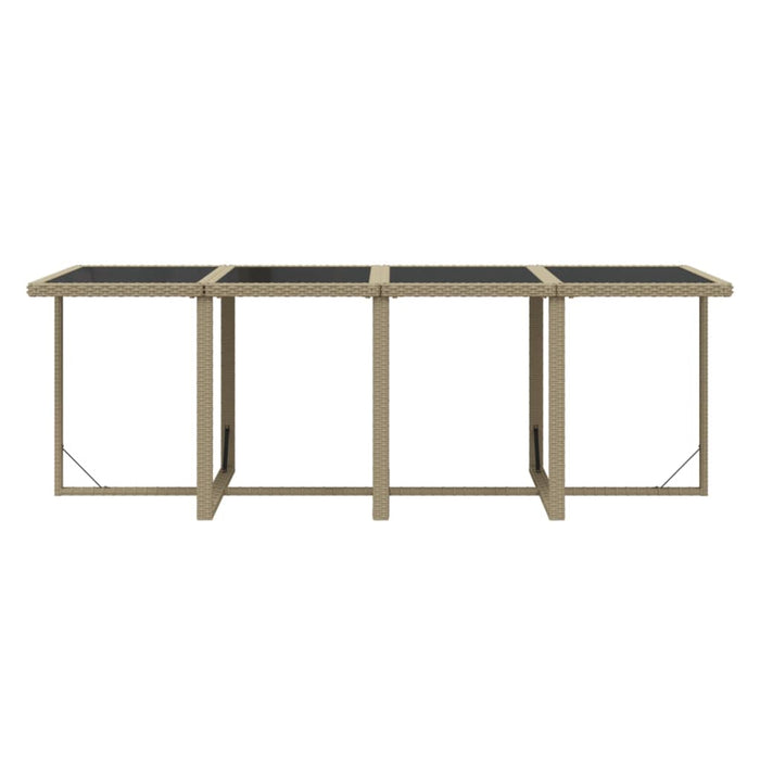 Set da Pranzo da Giardino 9 pz con Cuscini in Polyrattan Beige 3095569