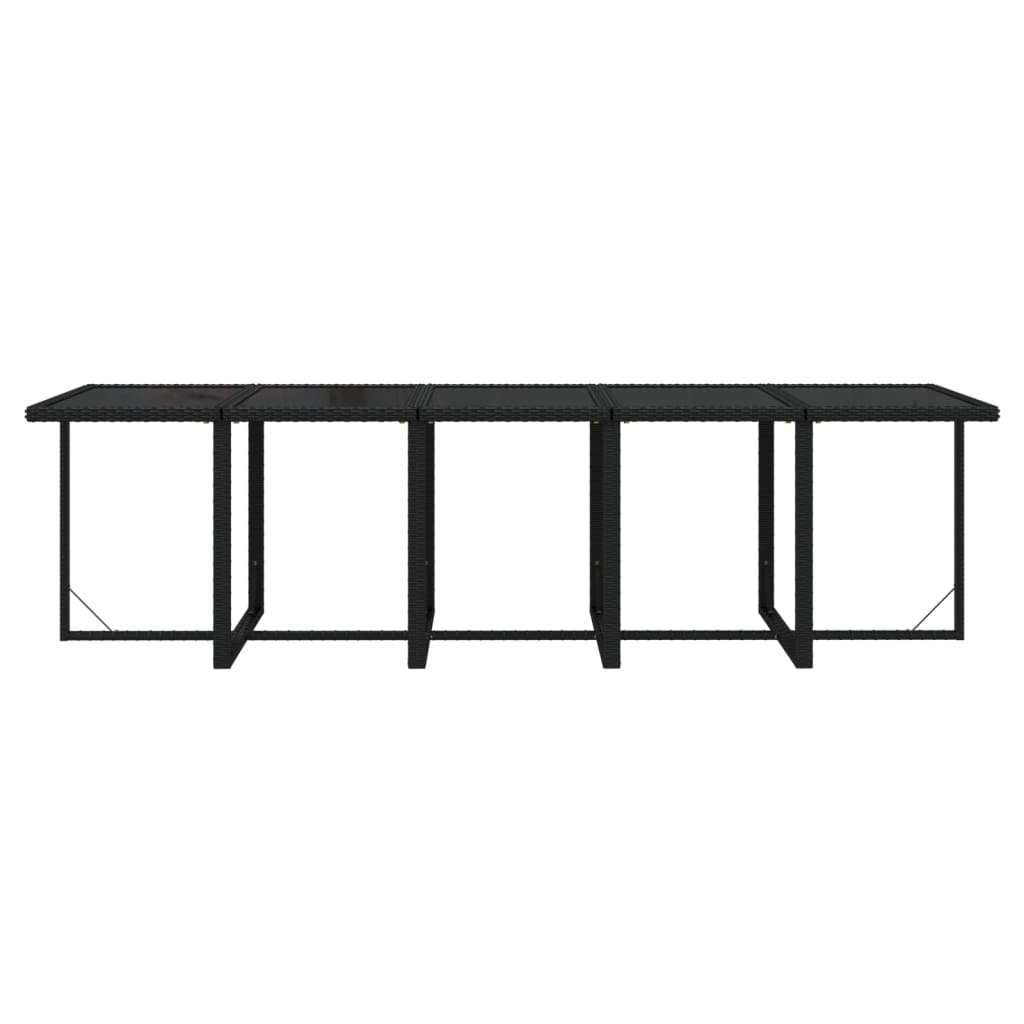 Set Pranzo da Giardino 15 pz con Cuscini in Polyrattan Nero 3095586