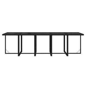 Set Pranzo da Giardino 15 pz con Cuscini in Polyrattan Nero 3095586