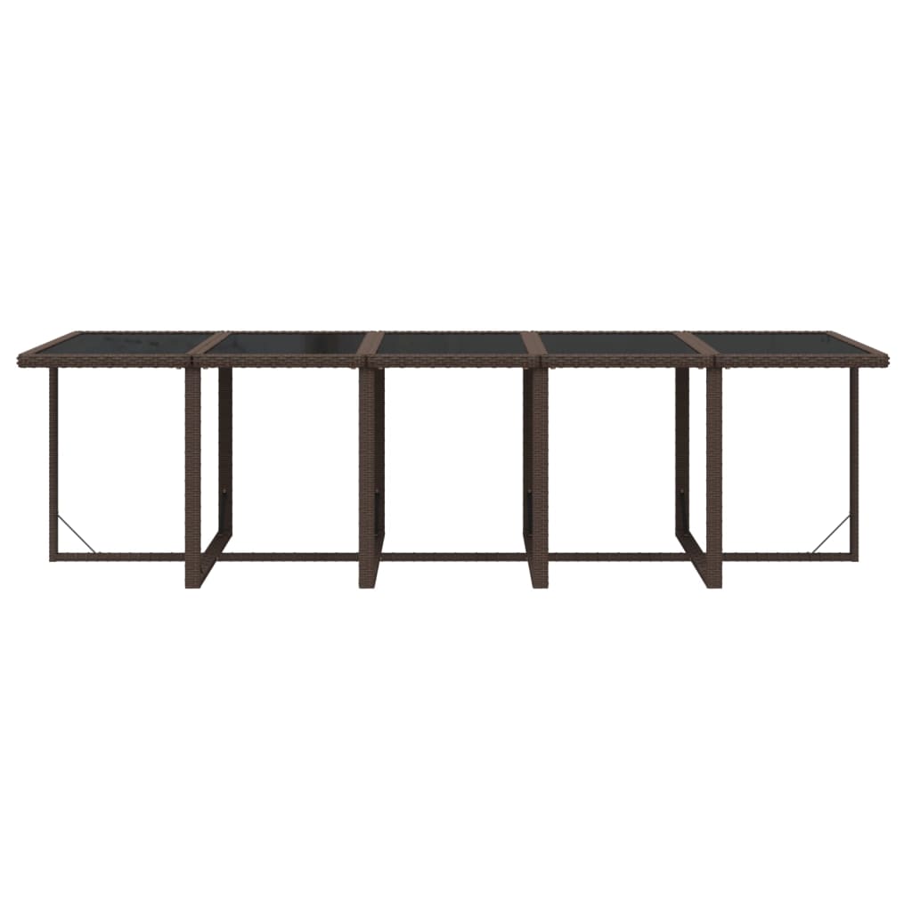 Set da Pranzo Giardino 15 pz con Cuscini in Polyrattan Marrone 3095594