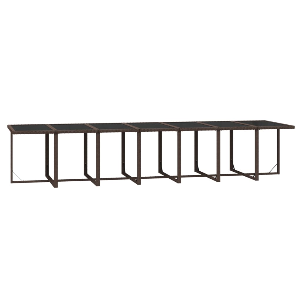 Set da Pranzo per Giardino 19 pz con Cuscini Polyrattan Marrone 3095648