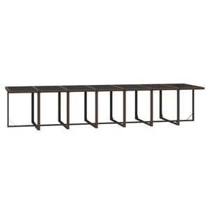 Set da Pranzo per Giardino 19 pz con Cuscini Polyrattan Marrone 3095648