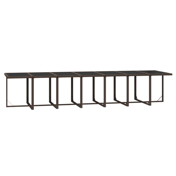 Set da Pranzo per Giardino 19 pz con Cuscini Polyrattan Marrone 3095648