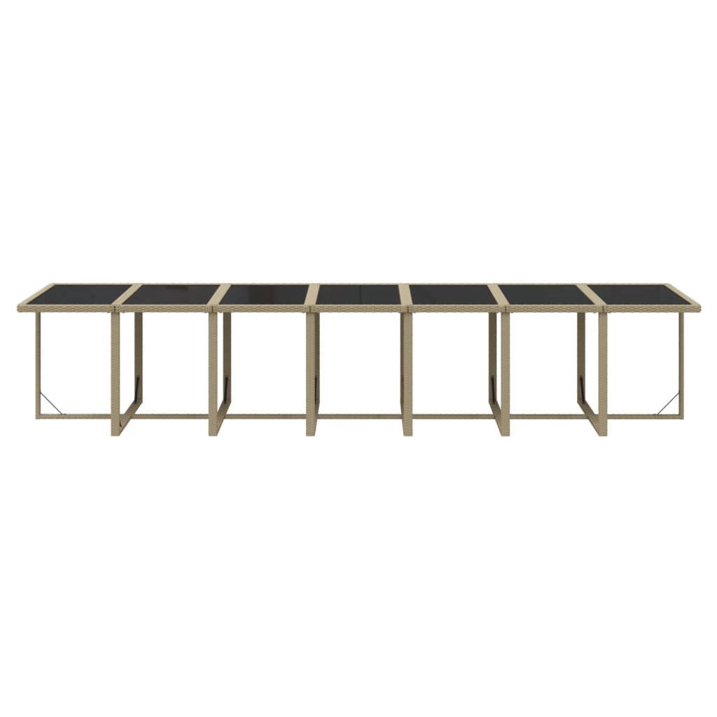 Set da Pranzo per Giardino 19pz con Cuscini in Polyrattan Beige 3095651